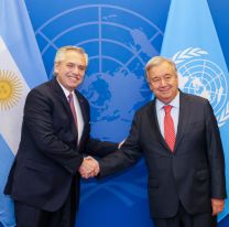 Alberto Fernández se reunió con el secretario General de la ONU en Nueva York y hablaron de Malvinas