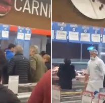 Así se pelearon por la carne de oferta en un supermercado